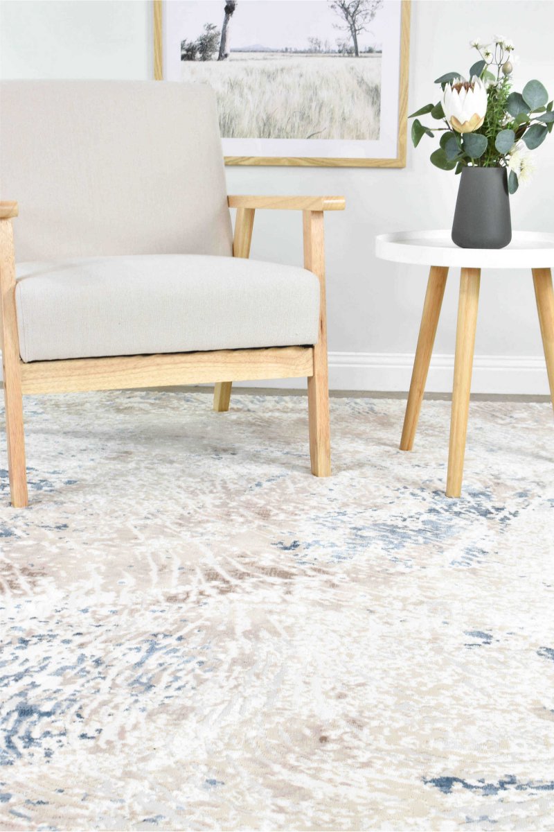 Storm Blue Beige Modern Rug