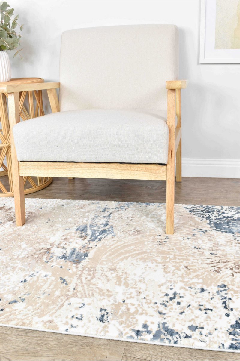 Storm Blue Beige Modern Rug