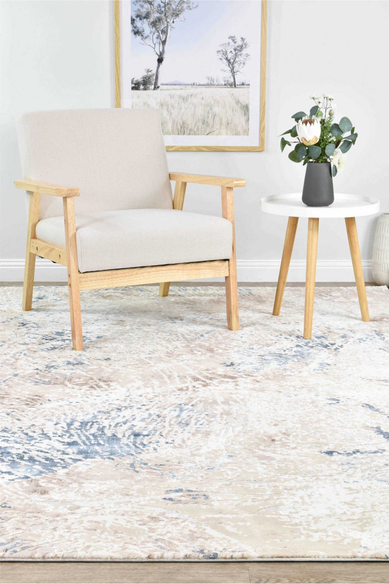 Storm Blue Beige Modern Rug