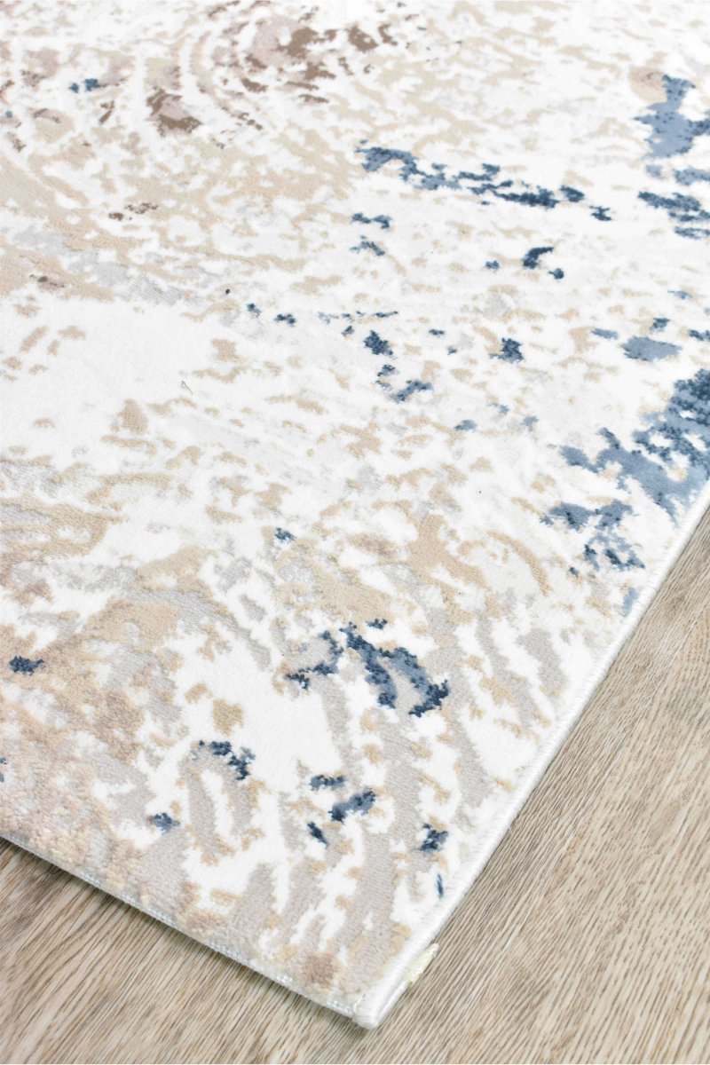 Storm Blue Beige Modern Rug