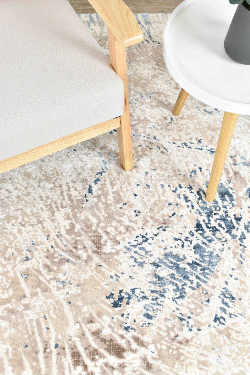 Storm Blue Beige Modern Rug