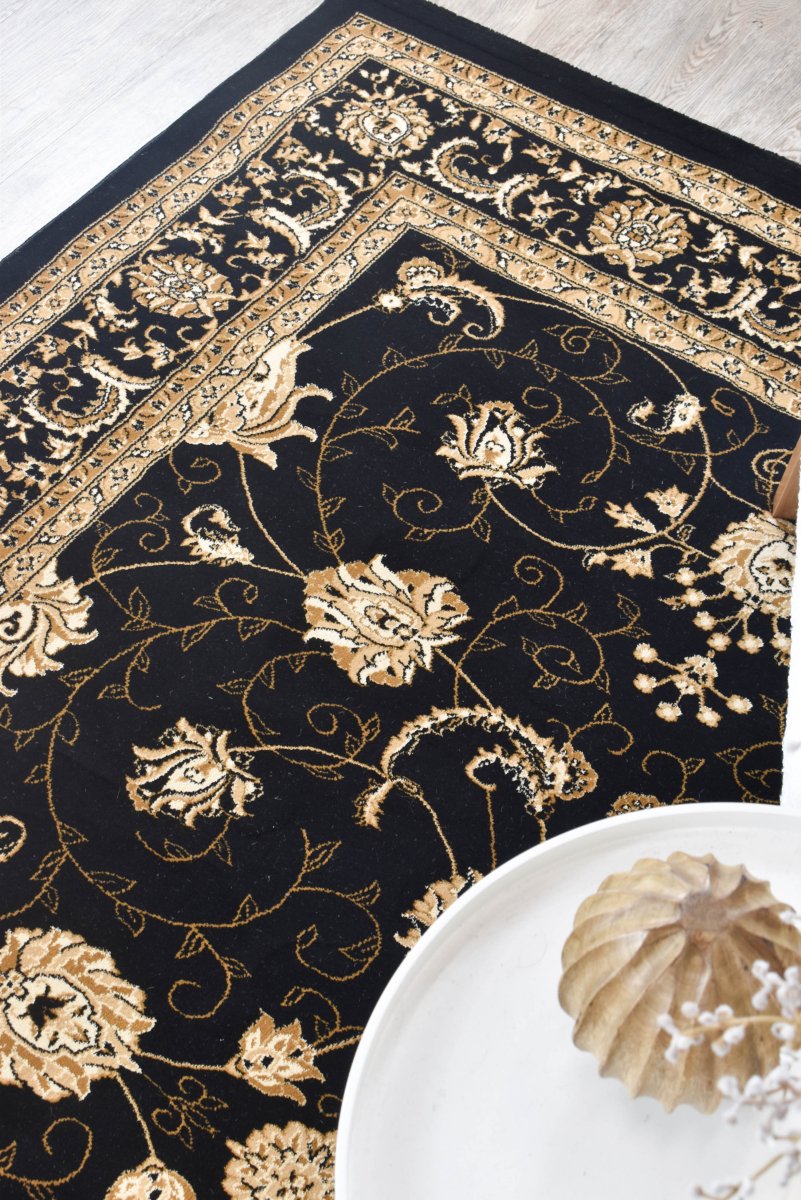 Tamar Floral Black Rug