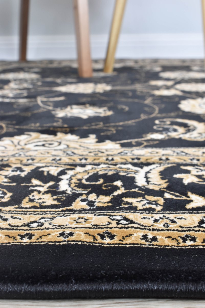 Tamar Floral Black Rug