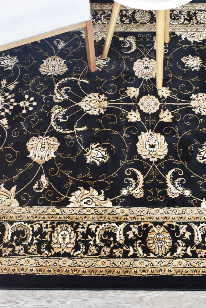 Tamar Floral Black Rug