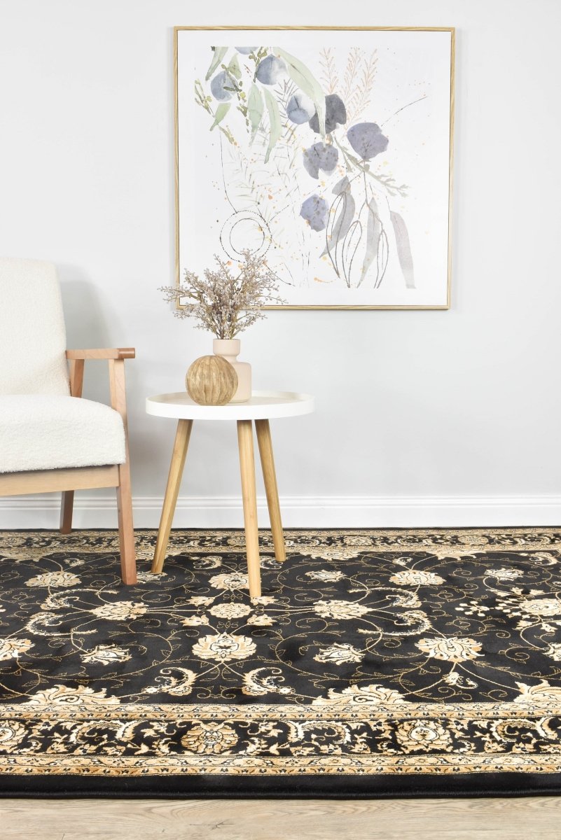 Tamar Floral Black Rug