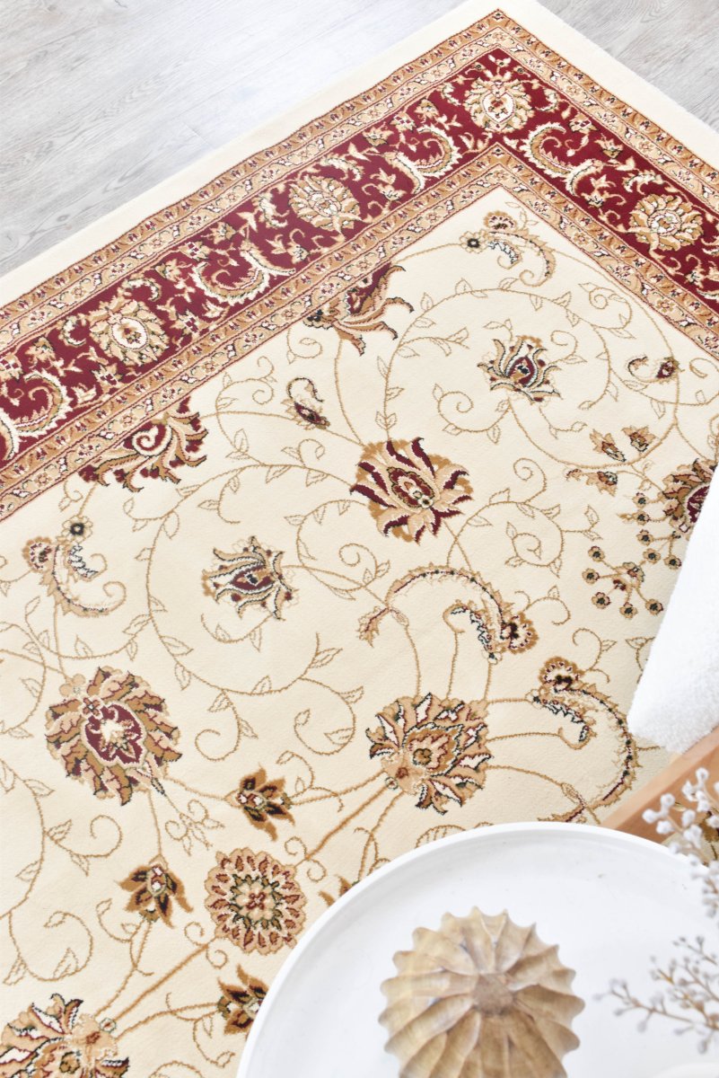 Tamar Floral Cream Red Rug