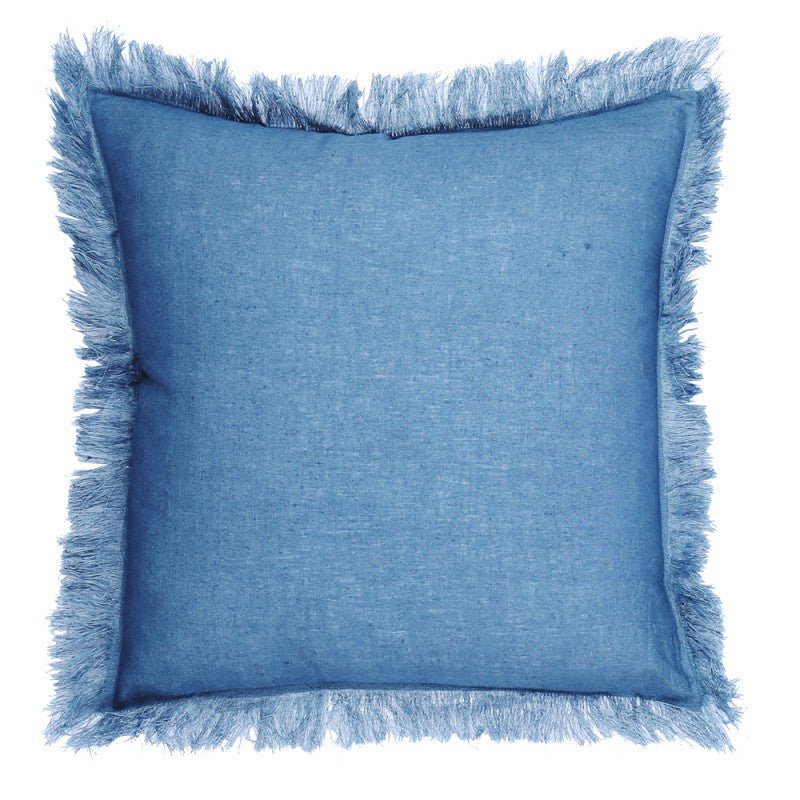 Tassel Denim Cushion 50x50cm CUSHIONS > Cotton_Linen | Ruggy