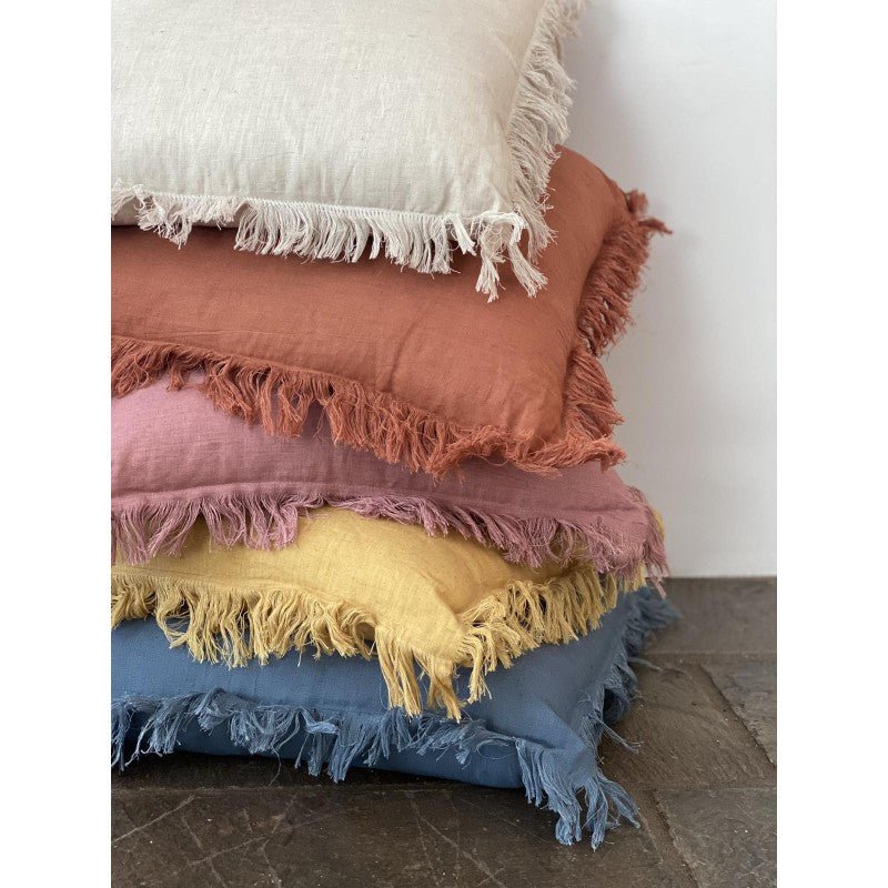 Tassel Denim Cushion 50x50cm CUSHIONS > Cotton_Linen | Ruggy