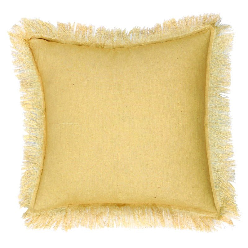 Tassel Mustard Cushion 50x50cm CUSHIONS > Cotton_Linen | Ruggy