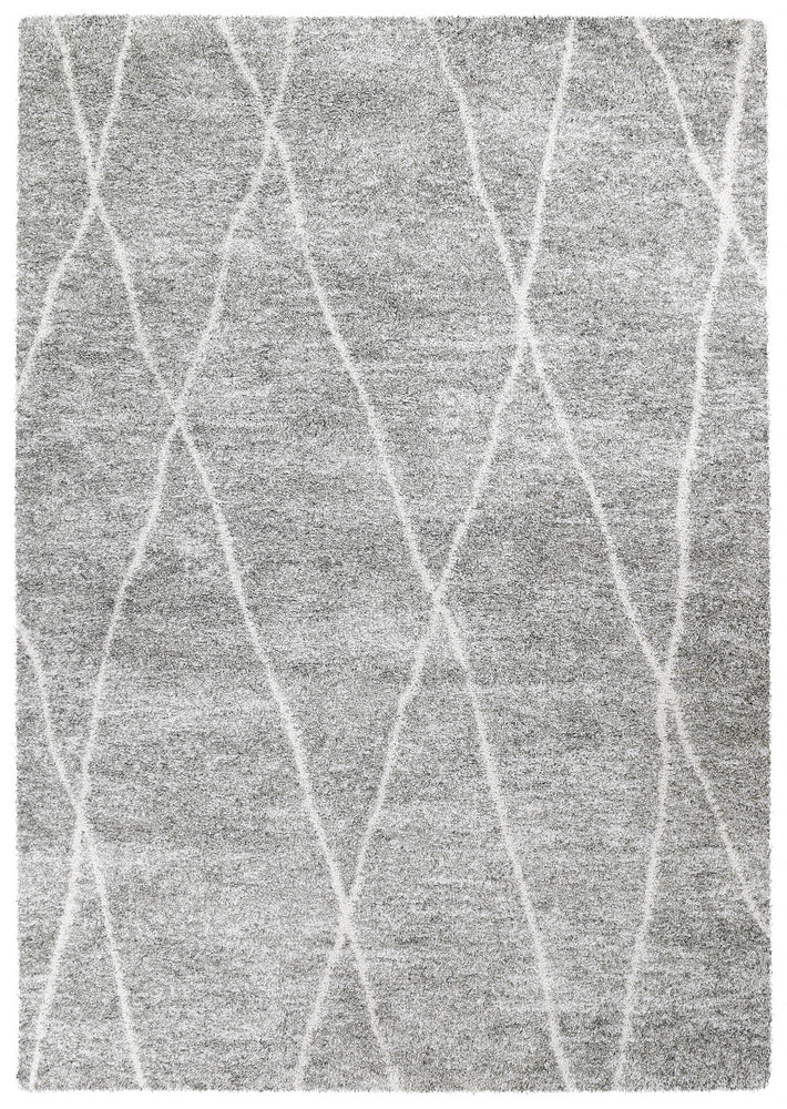 Thorne Diagonal Grey Shaggy Rug