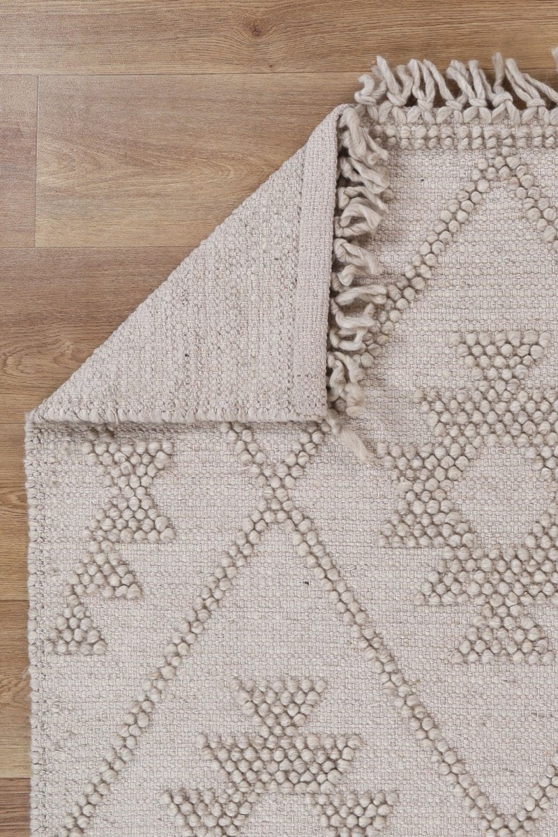 Treasure Geometric Brown Wool Rug Area Rug | Ruggy