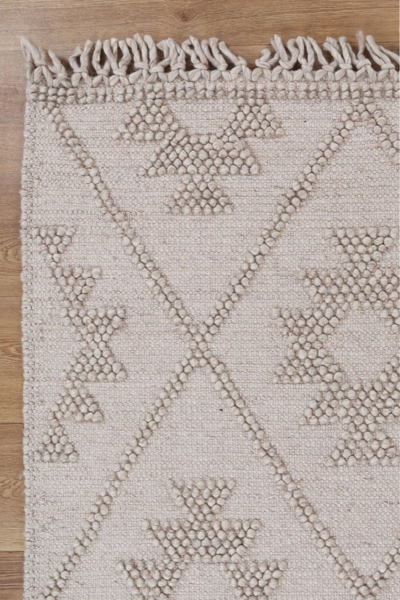 Treasure Geometric Brown Wool Rug Area Rug | Ruggy