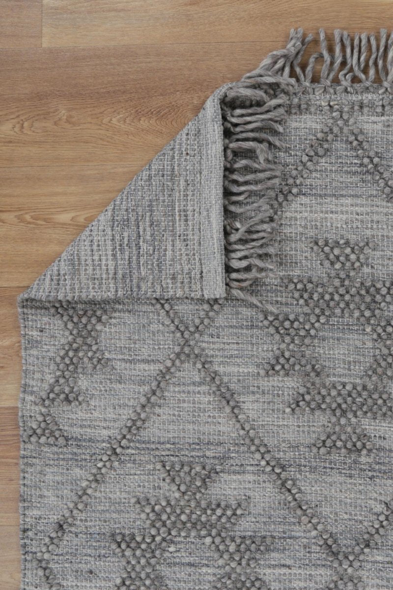 Treasure Geometric Grey Multi Wool Rug Area Rug | Ruggy