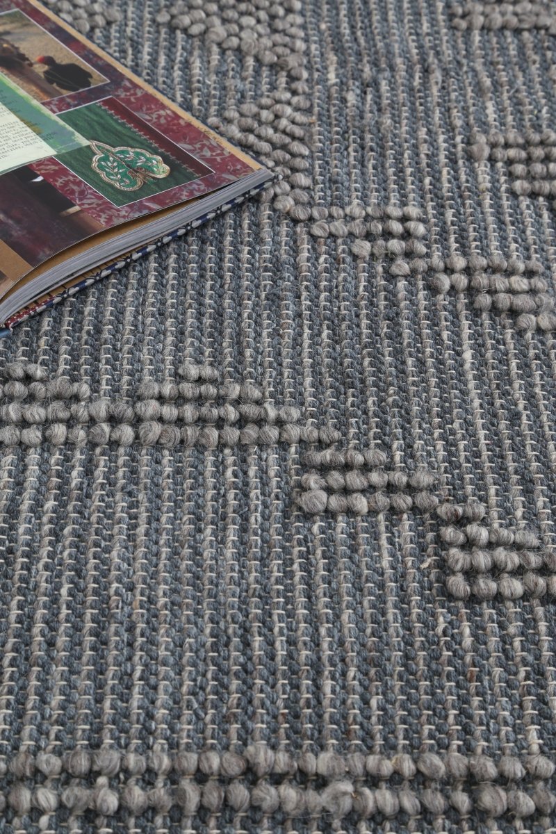 Treasure Ornamental Grey Multi Wool Rug Area Rug | Ruggy