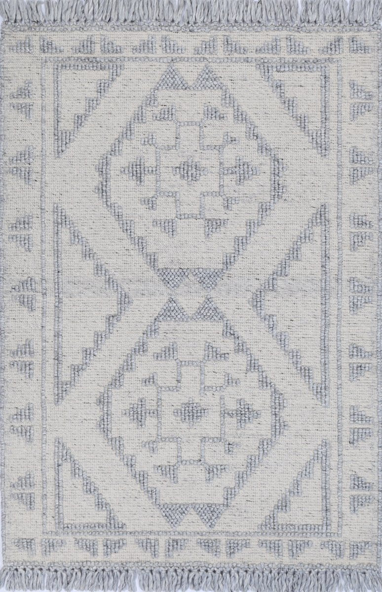 Treasure Ornamental Light Grey Wool Rug Area Rug | Ruggy