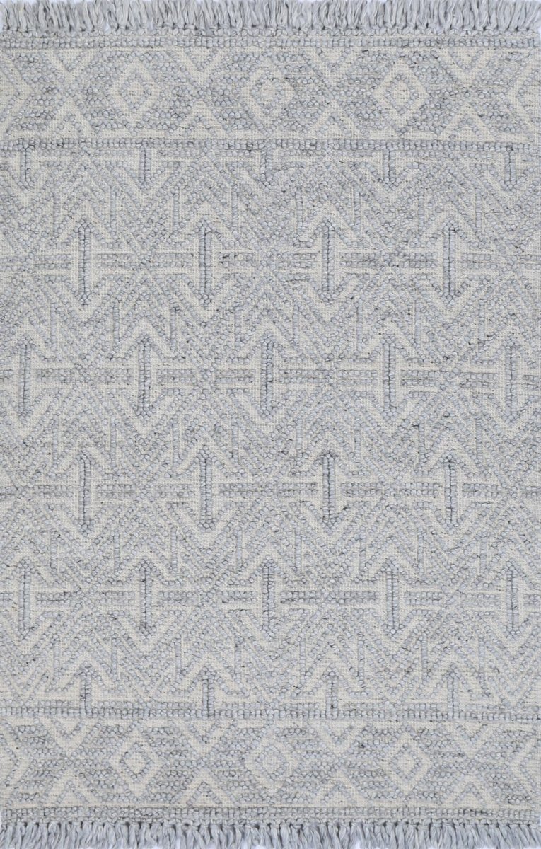 Treasure Tribal Light Grey Wool Rug Area Rug | Ruggy