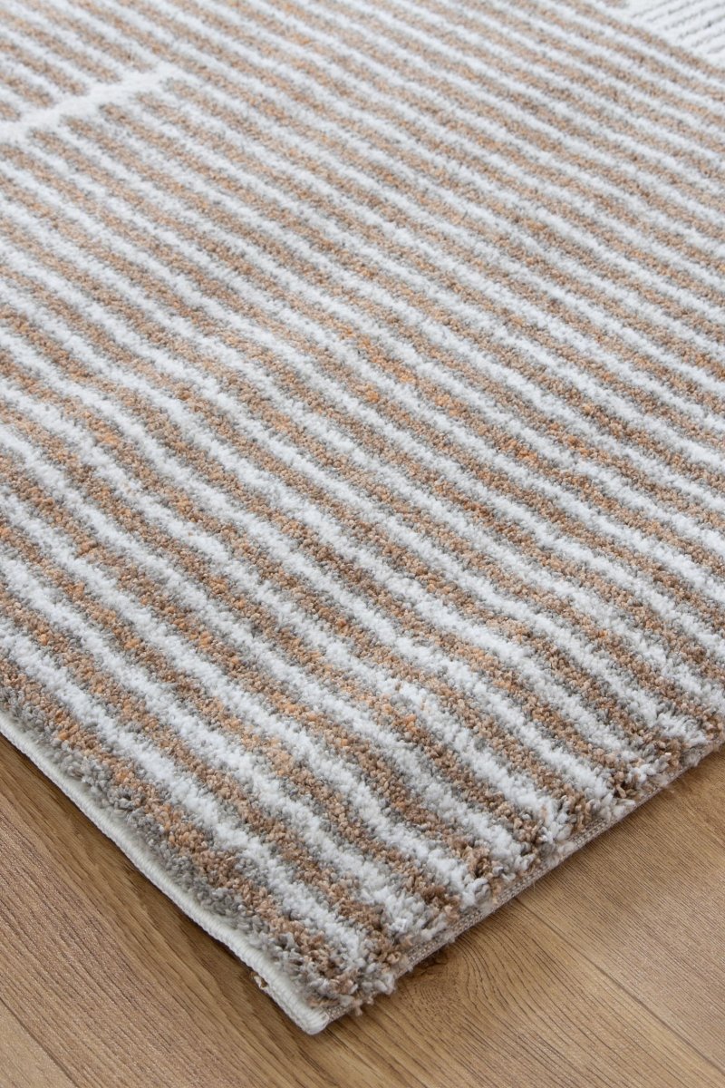 Velar Geo Lines Beige Grey Rug