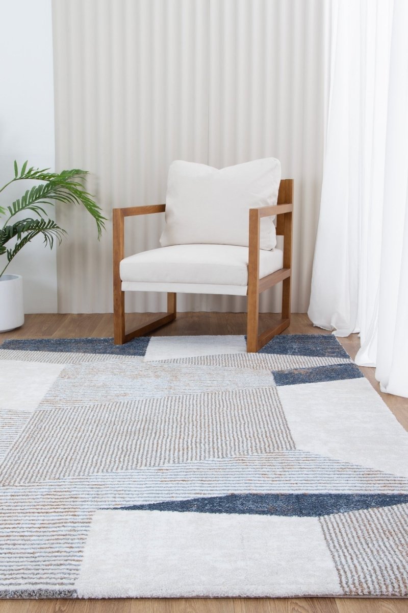 Velar Geometric Shapes Blue Multi Rug