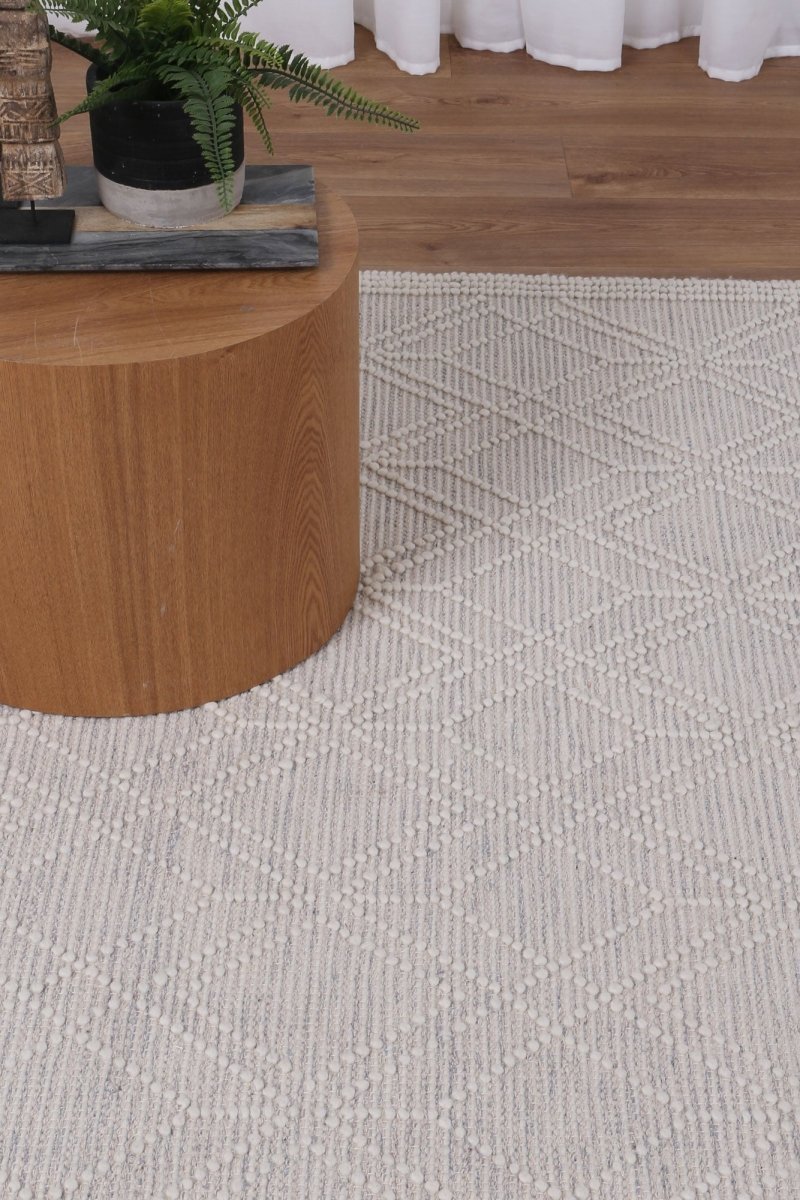 Vista Ava Grey Wool Rug Area Rug | Ruggy