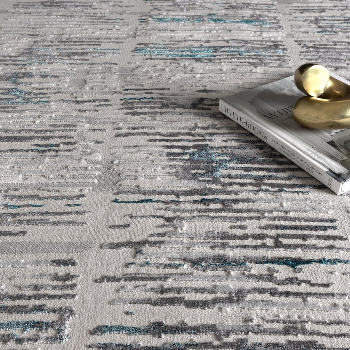 Vita Abstract Grey Blue Rug