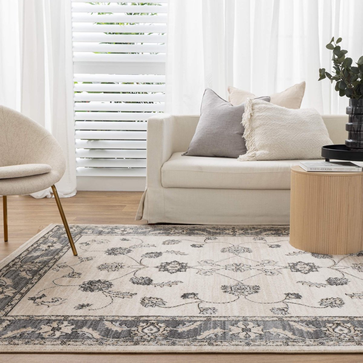 Vivid Cream Grey Rug