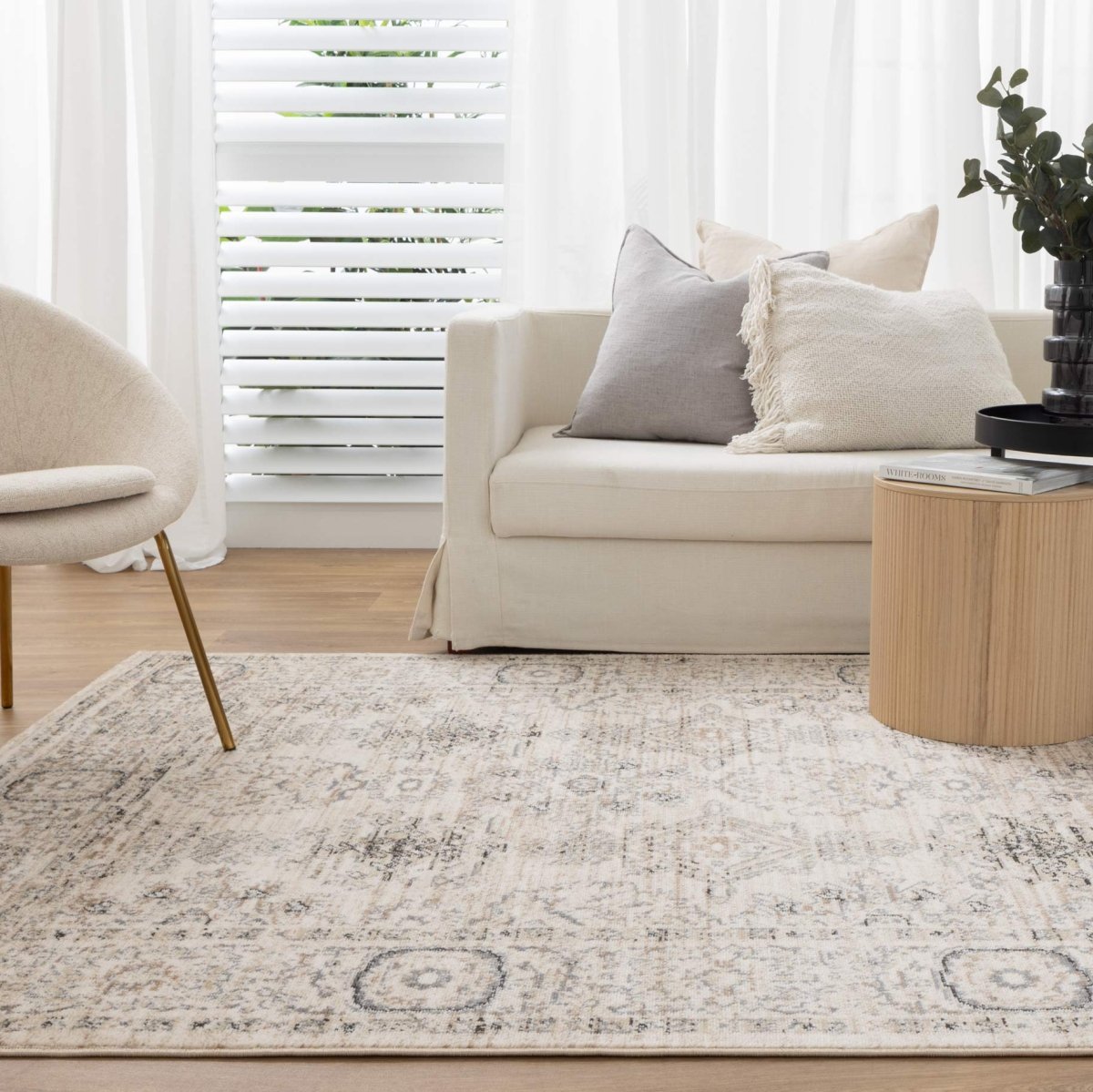 Vivid Cream Grey Rug