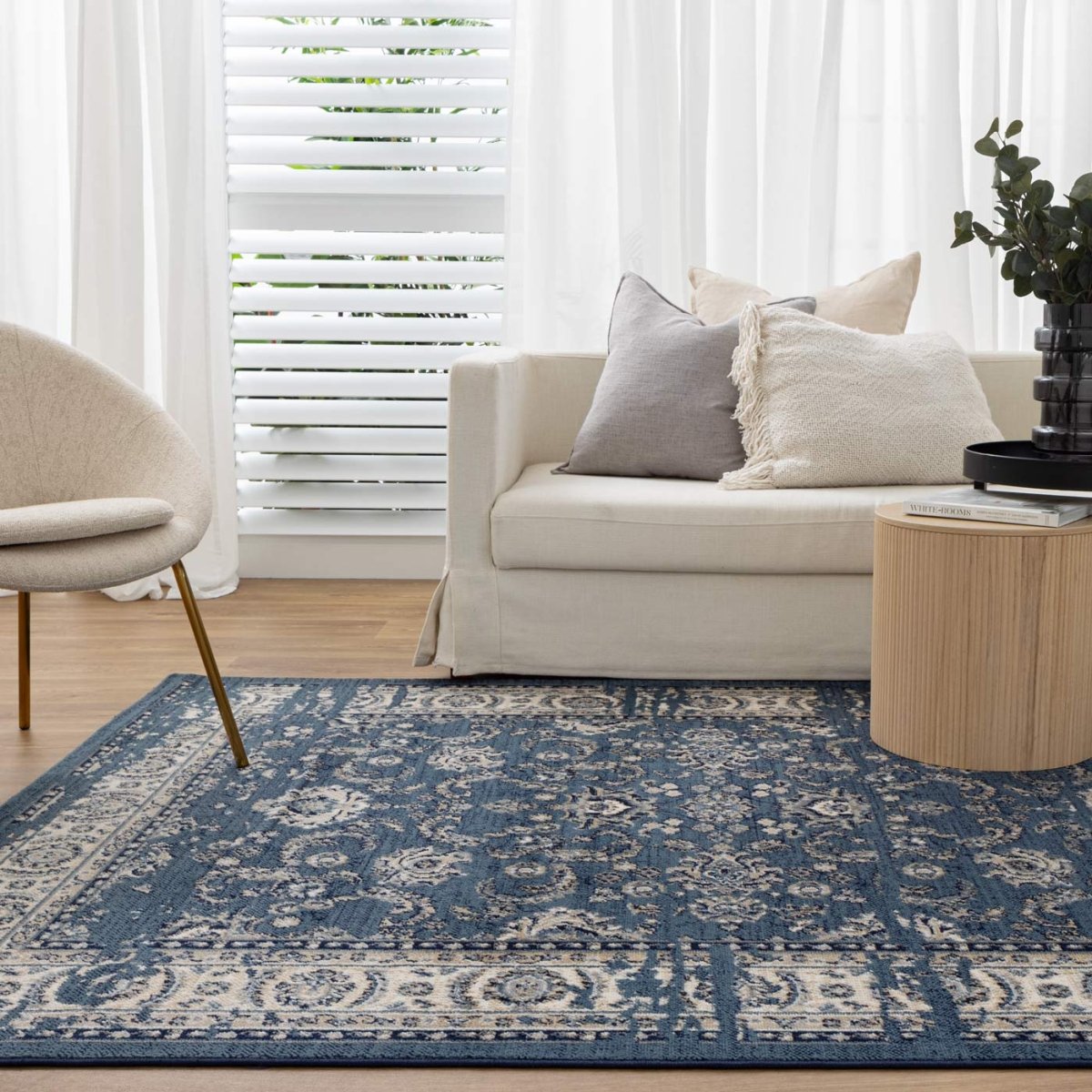 Vivid Distressed Navy Rug