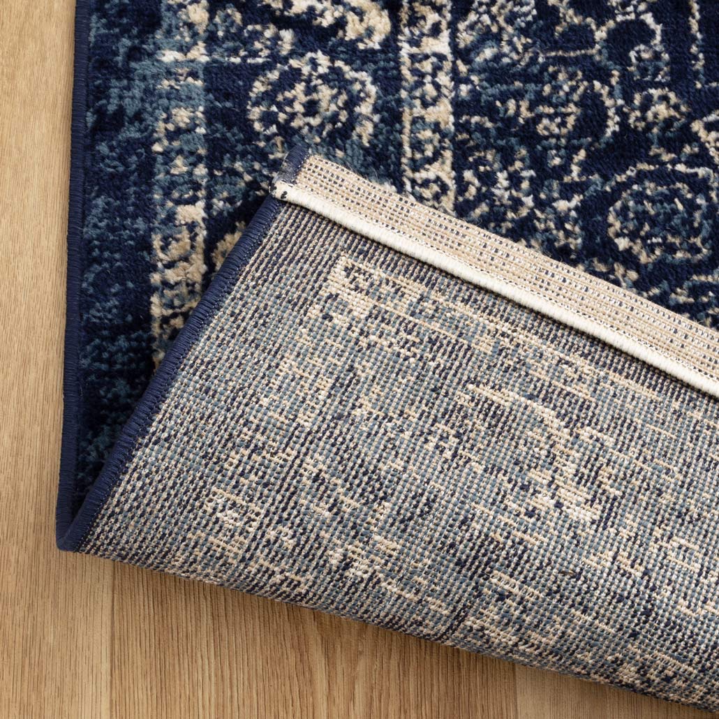 Vivid Distressed Traditional Navy Rug