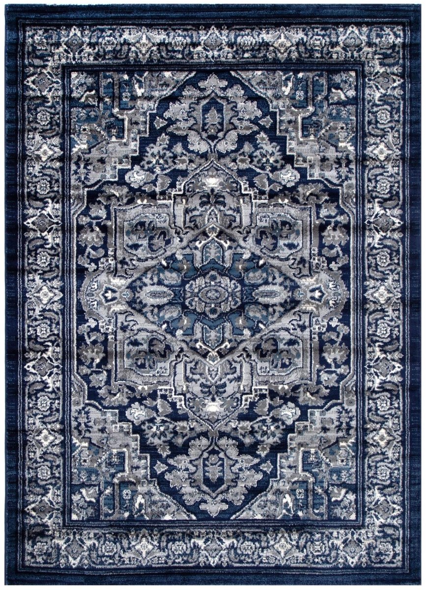 Vivid Tranistional Navy Rug