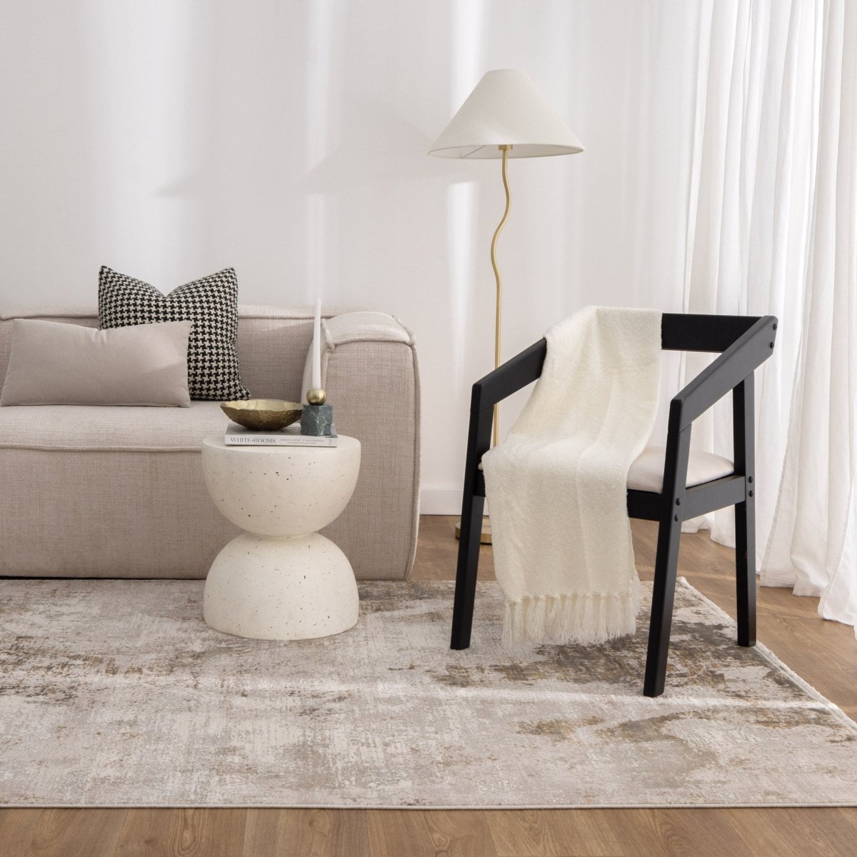 Walwa Abstract Beige Modern Rug