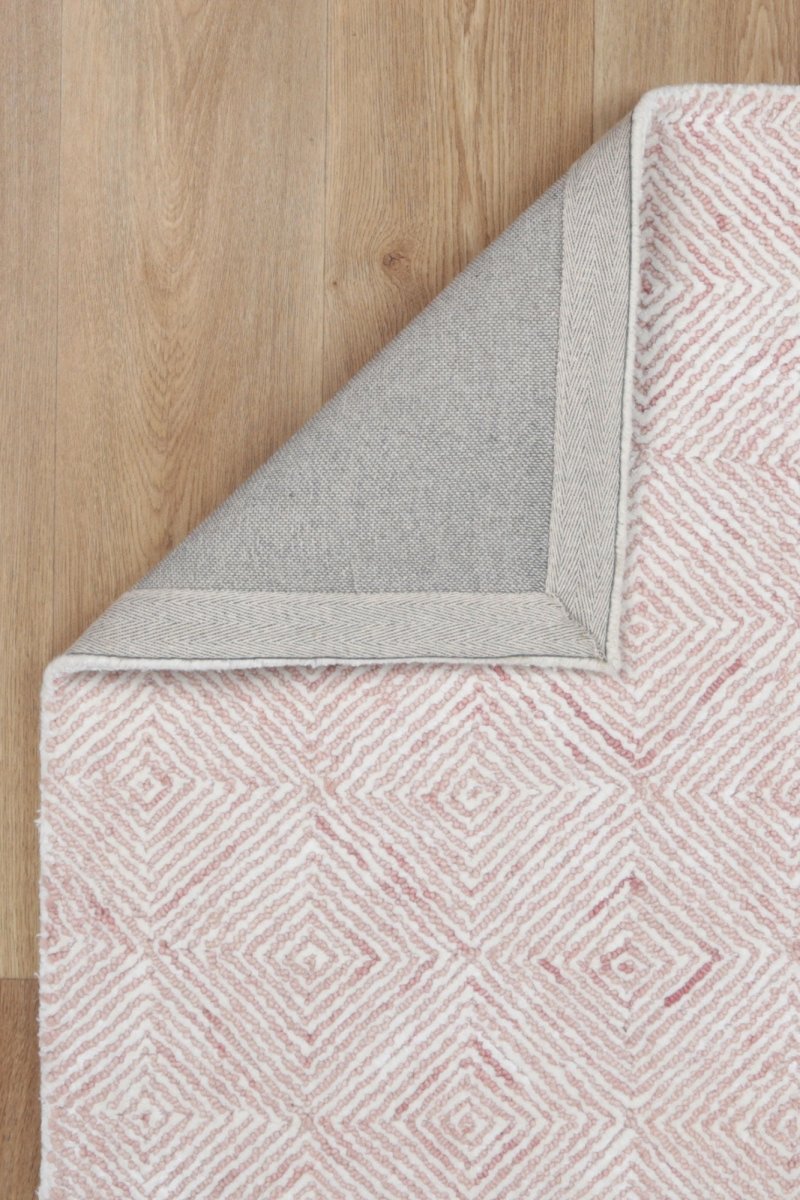 Woodland Pyramids Blush Wool Rug Area Rug | Ruggy