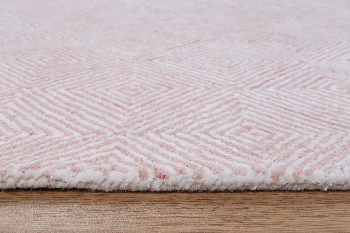 Woodland Pyramids Blush Wool Rug Area Rug | Ruggy