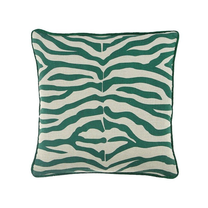 Zebra Emerald Cushion 60x60cm Cushions | Ruggy