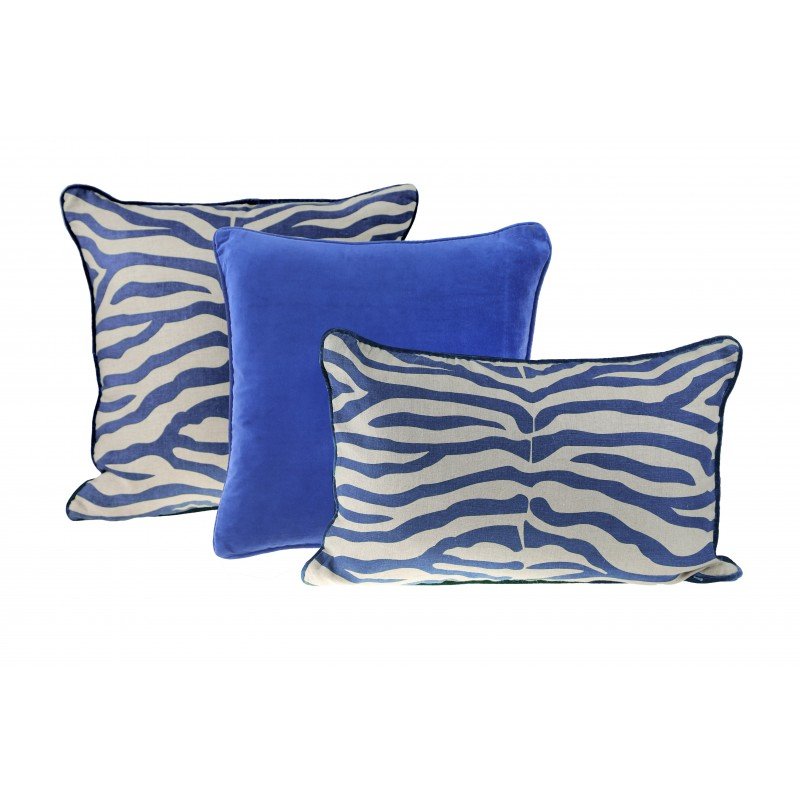 Zebra Navy Cushion 60x40cm Cushions | Ruggy