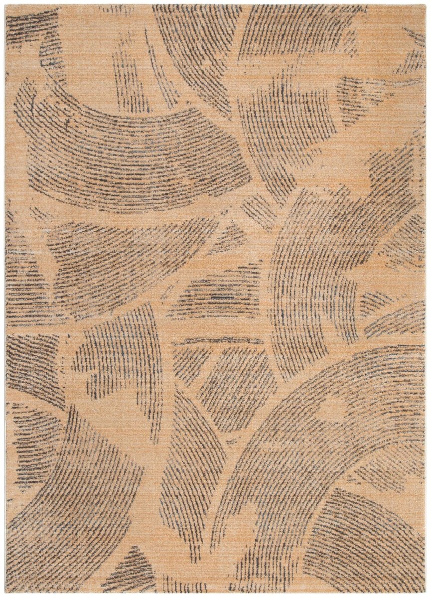 Zenda Abstract Paintbrush Gold Rug