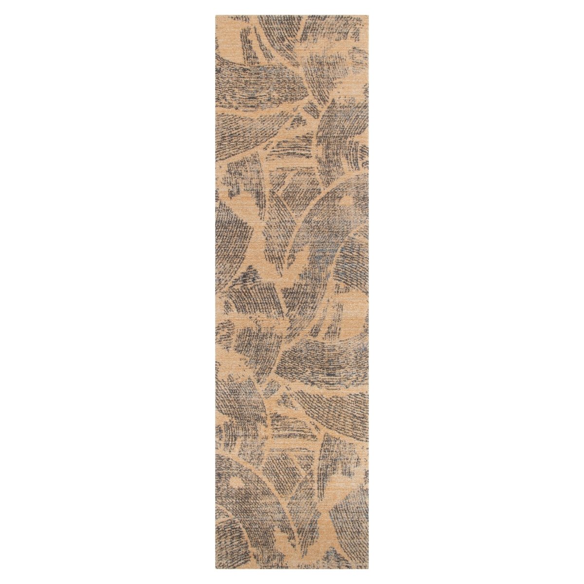 Zenda Abstract Paintbrush Gold Rug