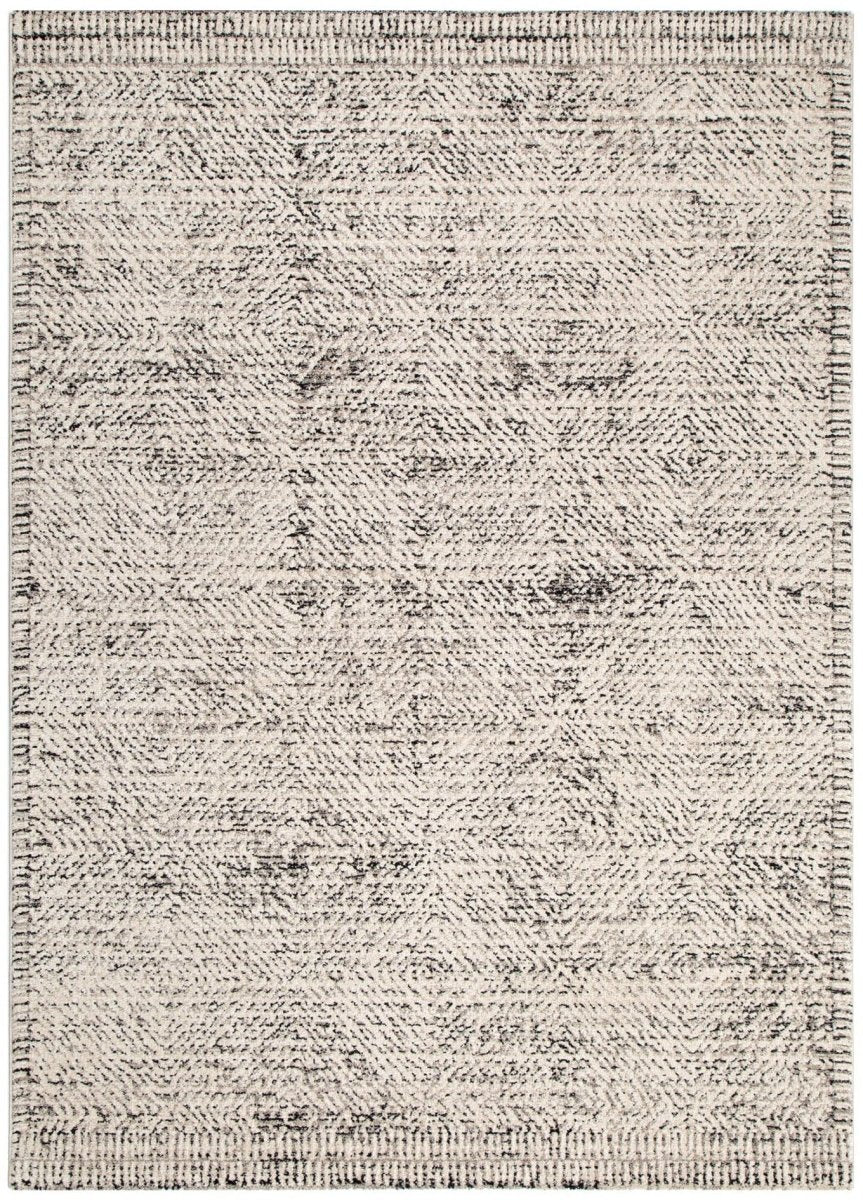 Zenda Distressed Diamonds Cream Charcoal Rug