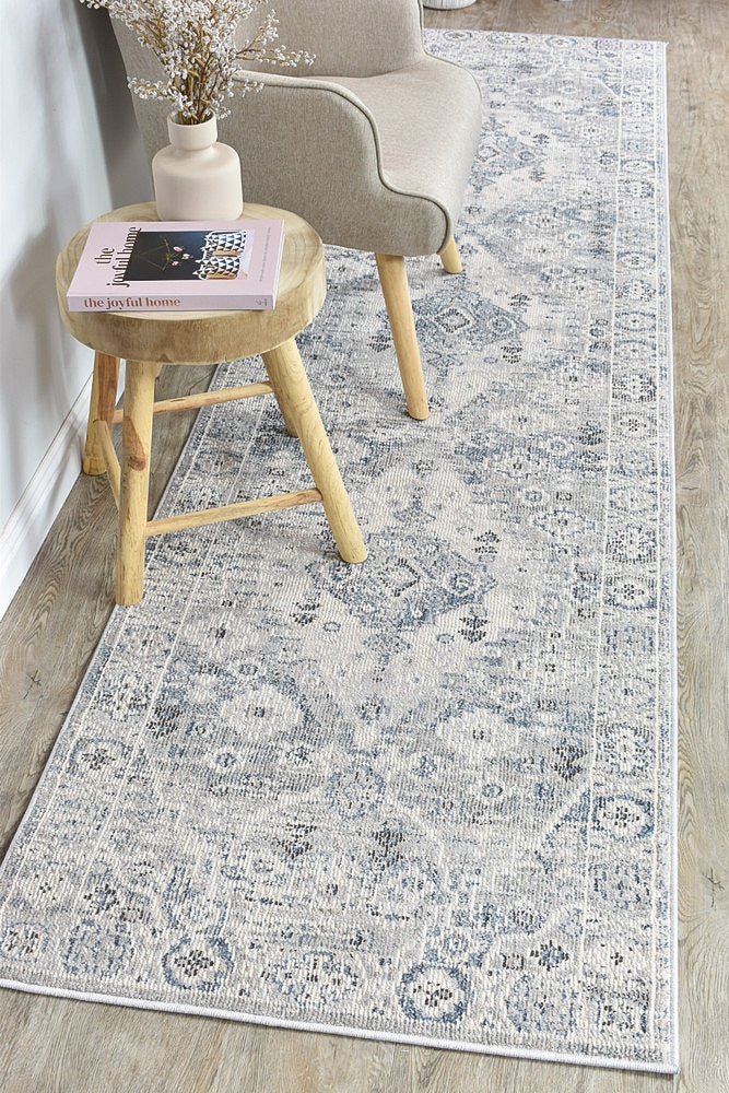 Zircon Blue Light Grey Hallway Runner