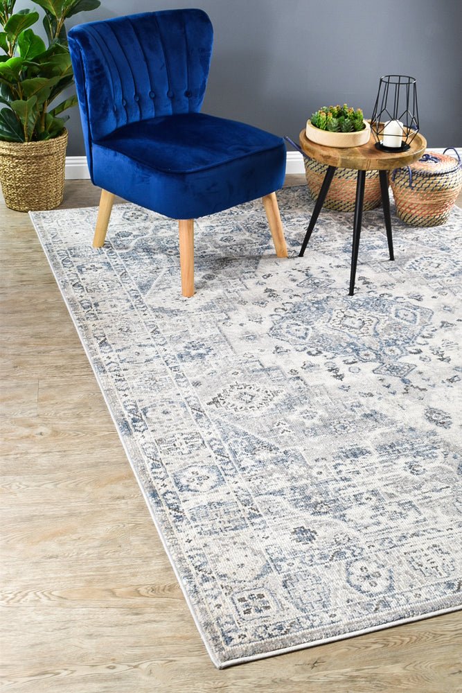 Zircon Blue Light Grey Rug