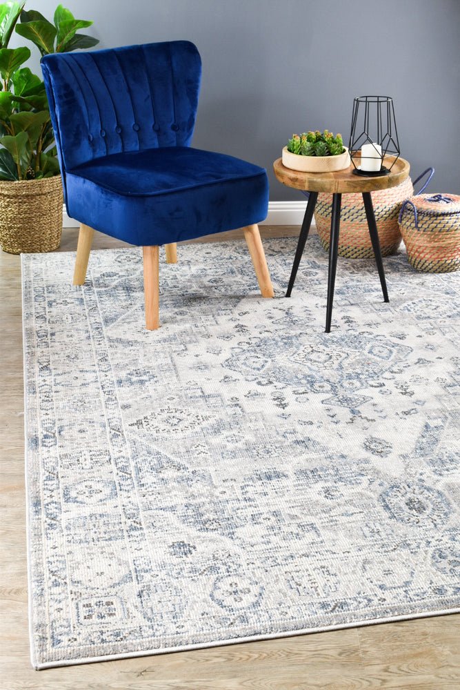 Zircon Blue Light Grey Rug