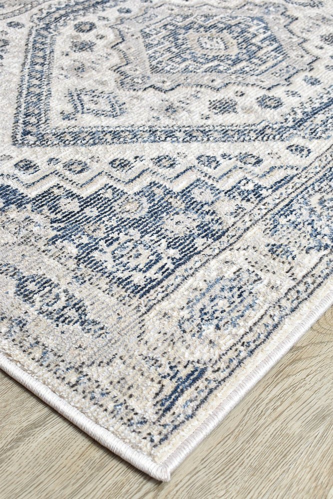 Zircon Cream Blue Traditional Rug