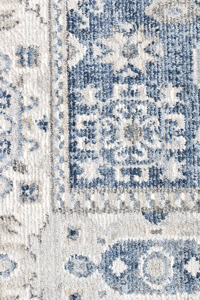 Zircon Cream Blue Traditional Rug