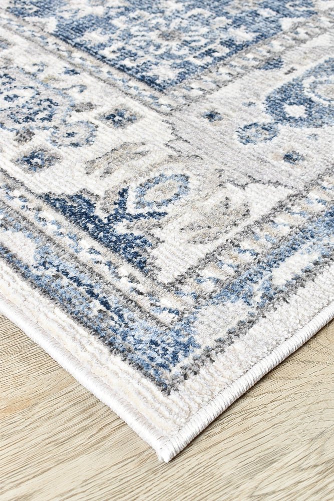 Zircon Cream Blue Traditional Rug