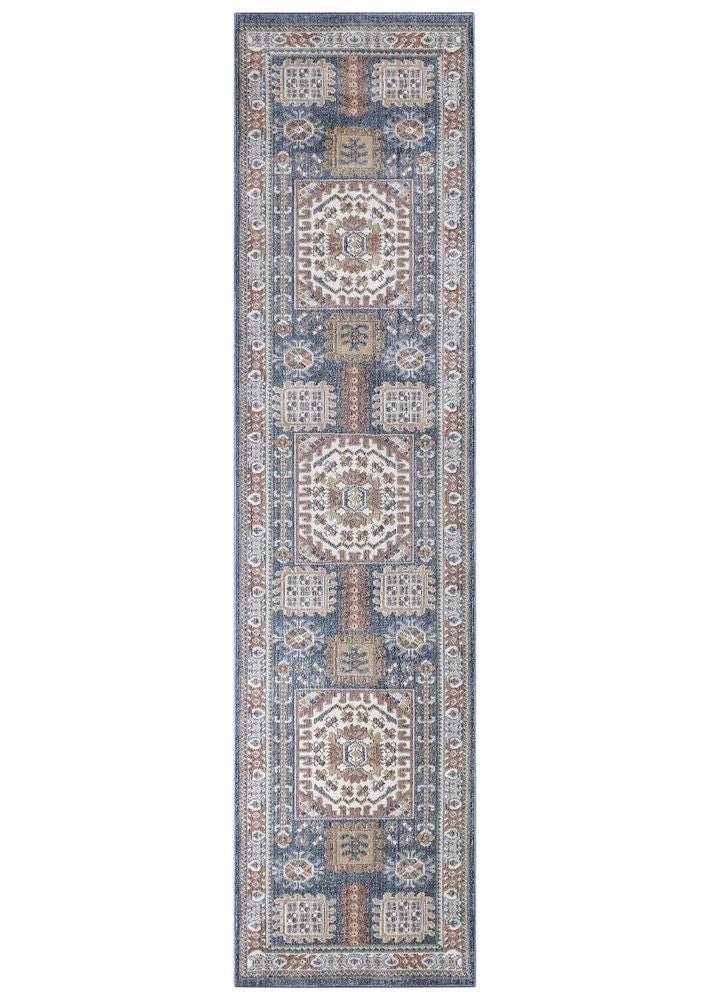 Zircon Dark Blue Transitional Hallway Runner