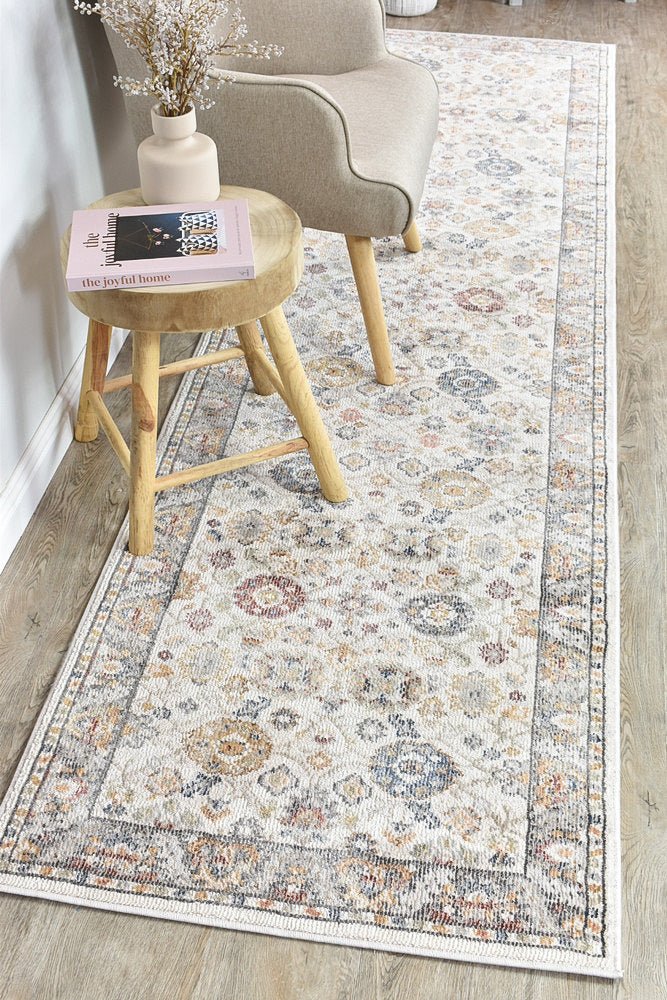 Zircon Floral Cream Hallway Runner