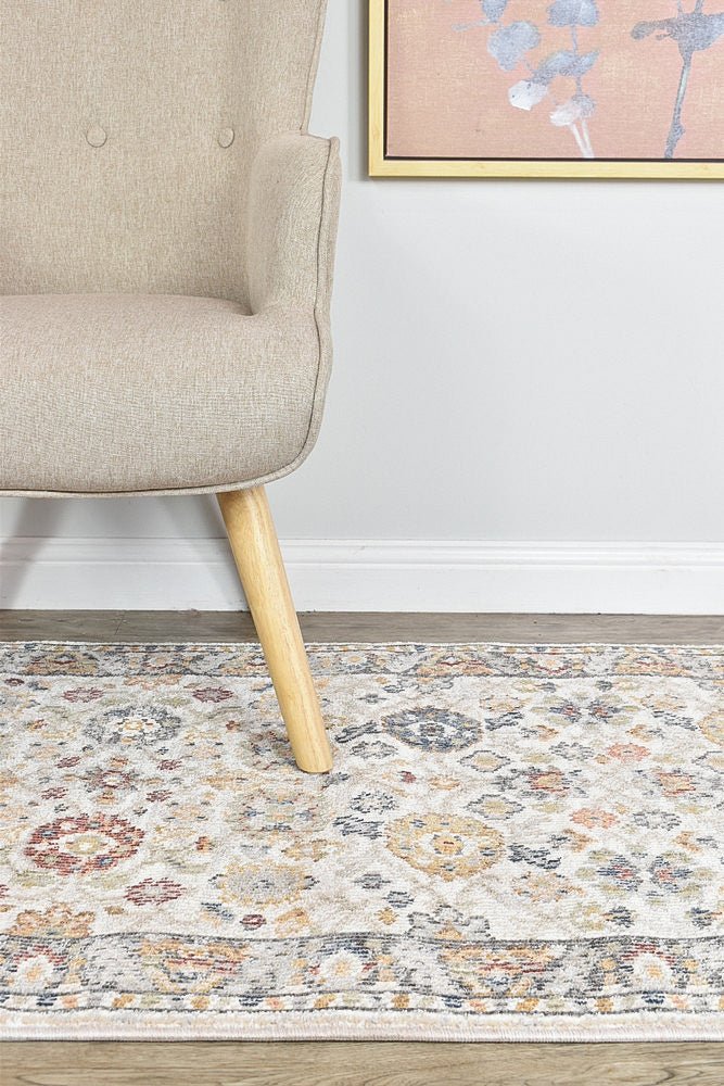 Zircon Floral Cream Hallway Runner