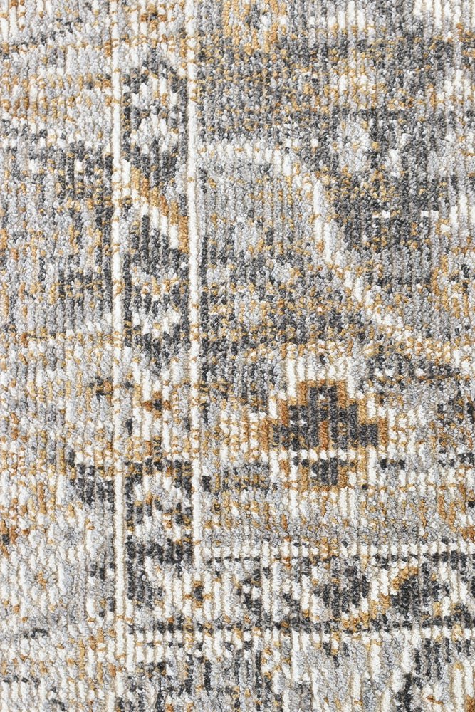 Zircon Grey Mustard Traditional Rug