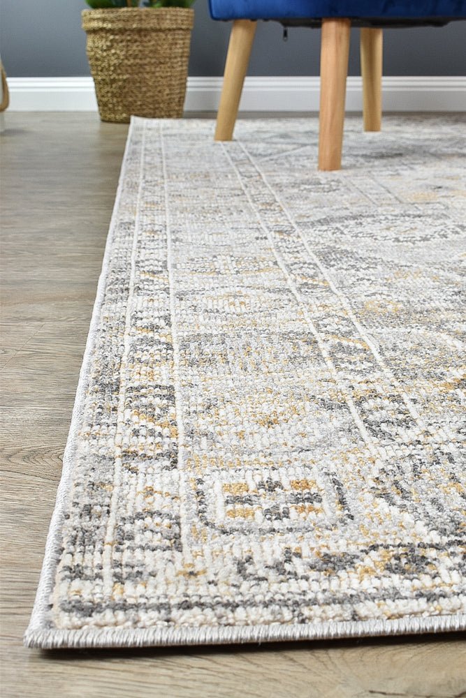 Zircon Grey Mustard Traditional Rug