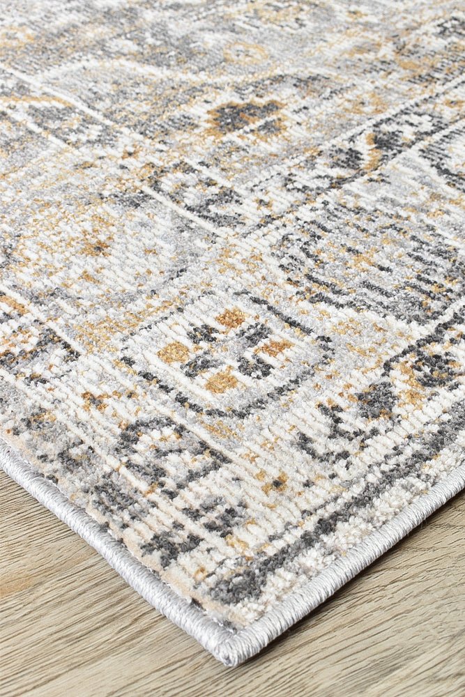 Zircon Grey Mustard Traditional Rug