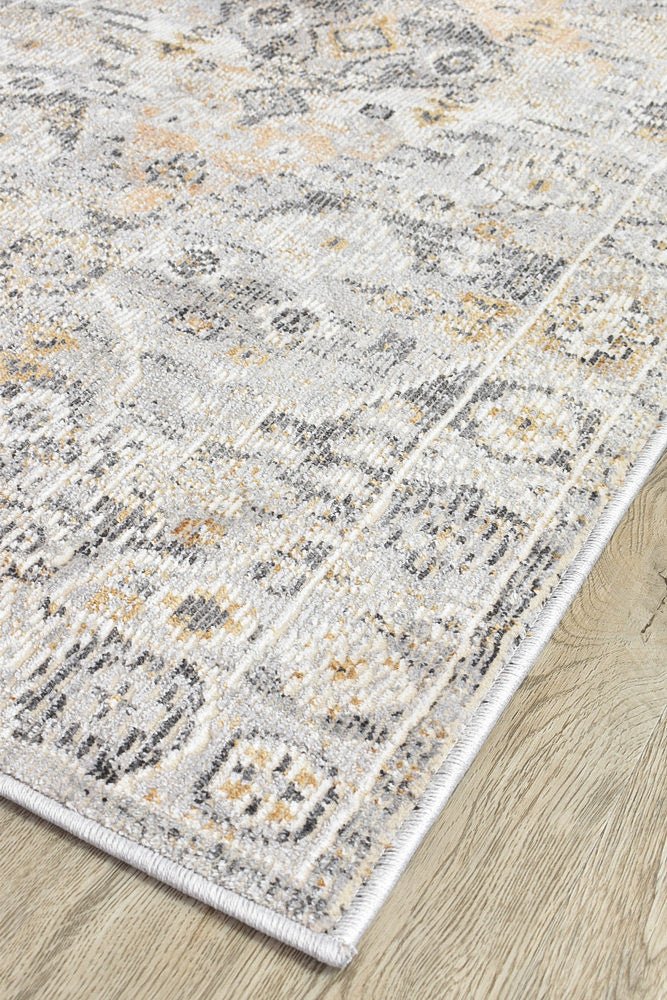 Zircon Grey Mustard Traditional Rug